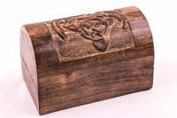 Schatztruhe „Drache“, Geschenkbox aus Palisanderholz massiv