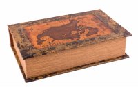 Buchbox "Landkarte" im Vintage-Stil, 21 cm breit, Leder-Look