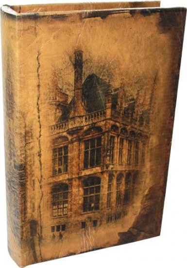 Schatzkiste aus Lederimitat, Buchbox Motiv Old House klein - zum Schließen ins Bild klicken